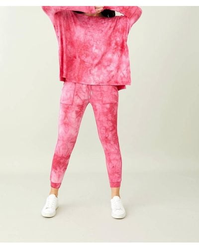 French Kyss Soft Stretch Tie Dye jogger - Pink