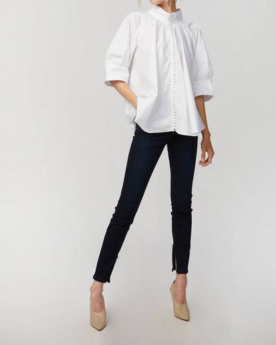 WeWoreWhat High Rise Skinny Ankle Zip Jeans - White