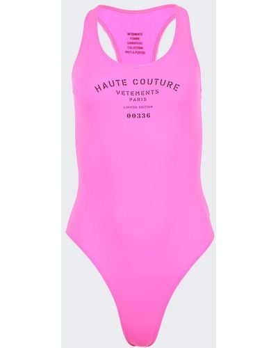 Vetements Maison De Couture Open Back Swimsuit - Pink