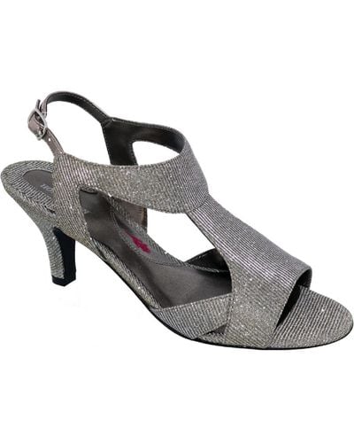 Ros Hommerson Lucky Glitter T-strap Heel Sandals - Metallic