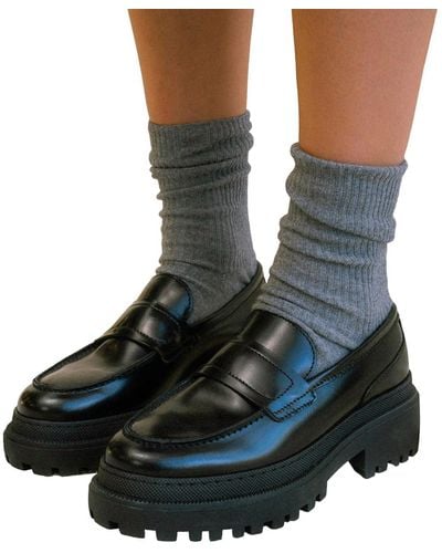 Shoe The Bear Iona Saddle Loafer - Black