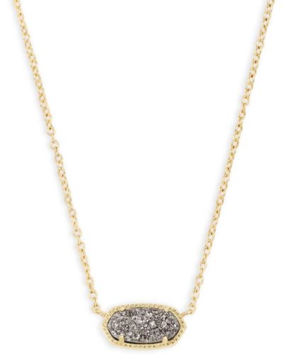 Kendra Scott Elisa Short Pendant Necklace In Gold Platinum Drusy - Metallic