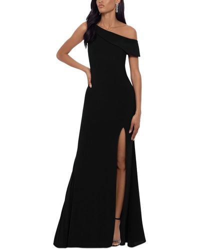Xscape One Shoulder Formal Evening Dress - Black
