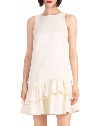 Trina Turk Lightyear Ruffled Drop-waist Minidress - White