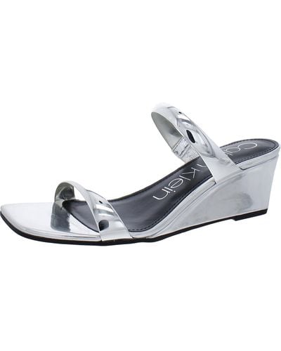 Calvin Klein Kenza Metallic Slip-on Wedge Sandals