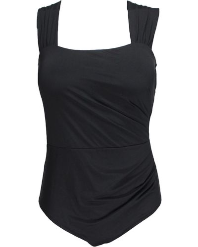 Jantzen Ruched Solid One-piece Swimsuit - Black