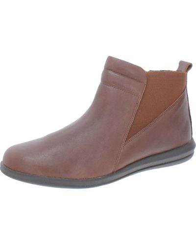 David Tate Cactus Leather Ankle Booties - Brown