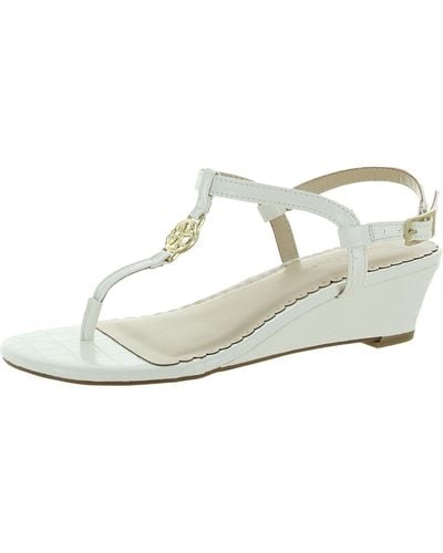Charter Club Palerrmo Thong Ankle Strap Wedge Sandals - White