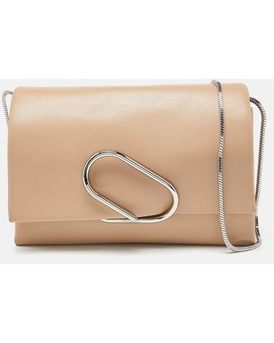 3.1 Phillip Lim Leather Flap Chain Bag - Natural