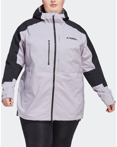 adidas Terrex Xploric Rain.rdy Hiking Jacket (plus Size) - Purple