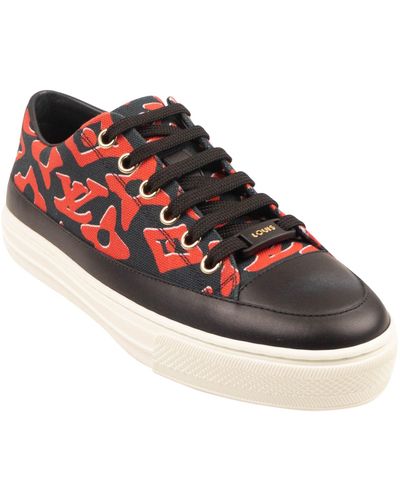 Louis Vuitton Black And Red Stellar Low Top Sneakers