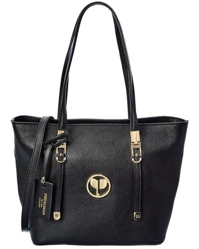 Persaman New York Michelle 62 Top Handle Leather Tote - Black