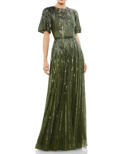 Mac Duggal Sequined Formal Evening Dress - Green
