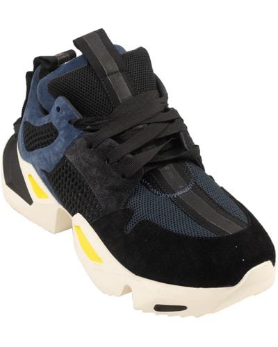 Unravel Project Mesh Suede Sneakers - Black/navy
