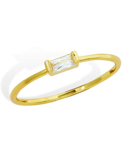 Savvy Cie Jewels Plated Single Center Baguette - Yellow
