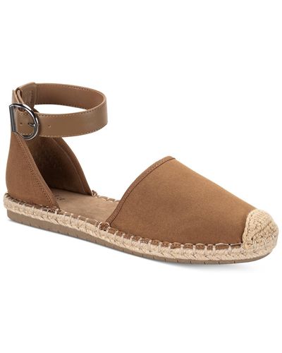 Style & Co. Paminna Faux Suede Toe Cap Ankle Strap - Brown