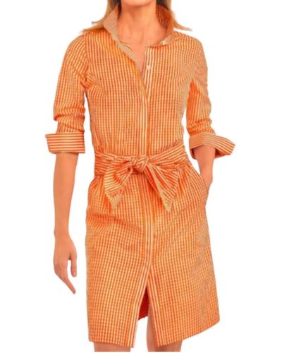 Gretchen Scott Gingham Breezy Blousan Dress - Orange