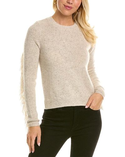 Autumn Cashmere Fringed Cashmere Sweater - Natural