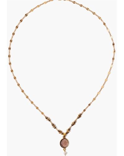 Chan Luu Pyrite And Pearl Penina Pendant Necklace - Natural