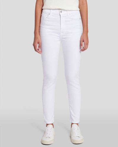 7 For All Mankind High Waist Ankle Skinny Jeans - White