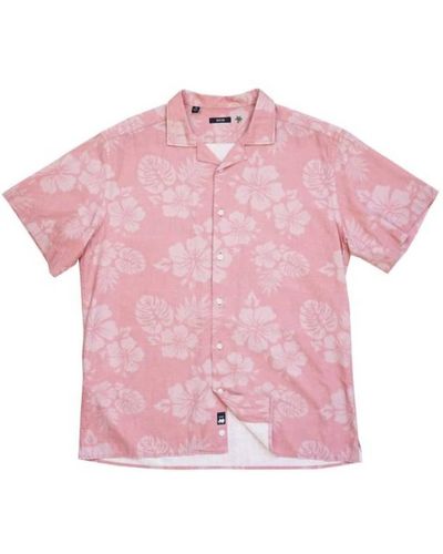 Benson Men Malibu Flowers Button Up Shirt - Pink
