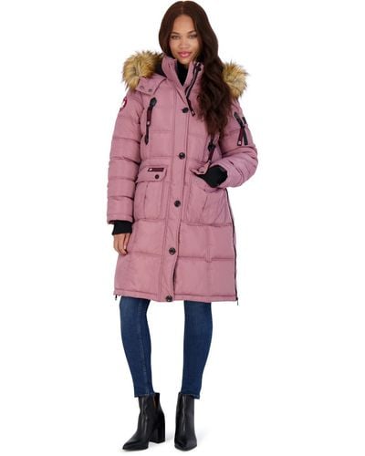 canada weather gear Faux Fur Heavyweight Puffer Coat - Pink