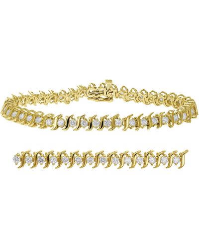 Vir Jewels 2 1/4 Cttw Diamond Bracelet 10k Gold Classic S-link Round 7 Inch - Metallic