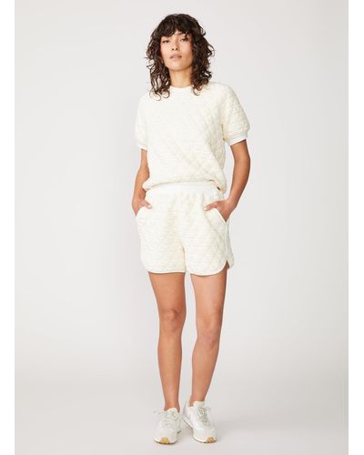 Stateside Quilted Knit Track Short - White
