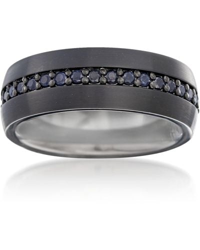 Ross-Simons Black Sapphire Eternity Wedding Ring - Gray