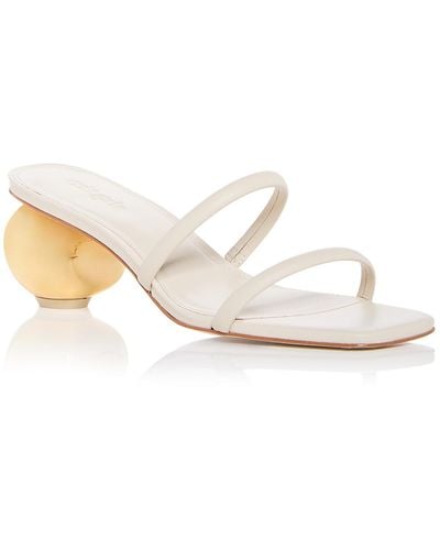 Cult Gaia Leora Leather Dressy Slide Sandals - White