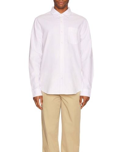 Onia Men Washed Oxford Long Sleeve Shirt - White