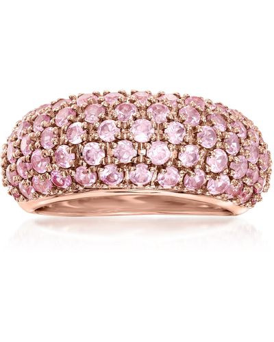 Ross-Simons Pave Pink Sapphire Ring - Red