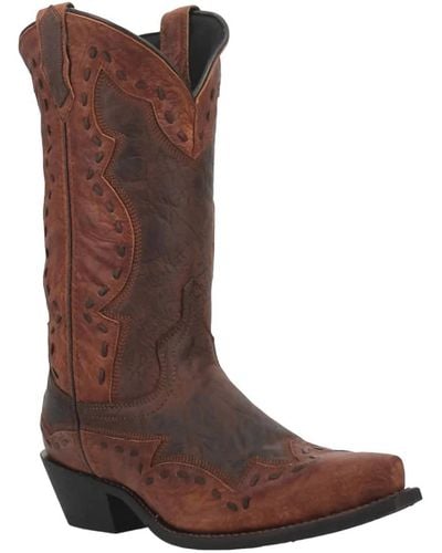 Laredo Ronnie Snip Toe Cowboy Boots - Brown