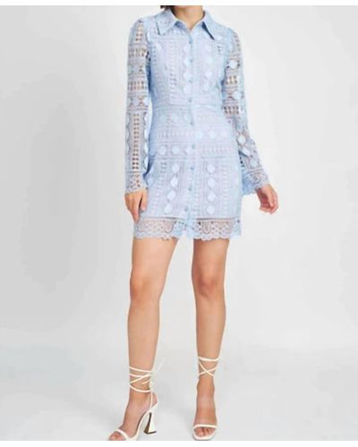 En Saison Janelle Mini Dress - Blue