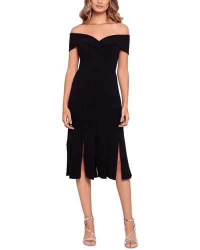Xscape Semi-formal Midi Cocktail And Party Dress - Black