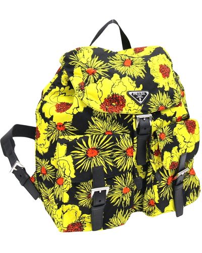 Prada Tessuto Synthetic Backpack Bag (pre-owned) - Yellow
