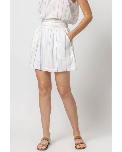 Lilla P Smocked Waist Short Skirt - White