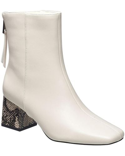 French Connection Tess Leather Ankle Boots - Natural