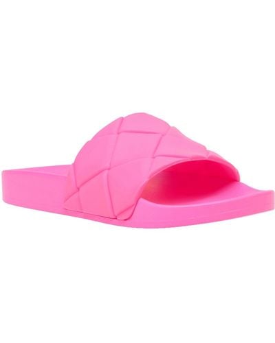 Steve Madden Soulful Slides Pool Footbed Sandals - Pink