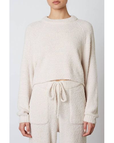 Nia Cropped Raglan Sweater - Natural