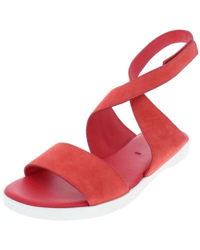 Via Spiga Jordan Suede Padded Insole Flat Sandals - Pink