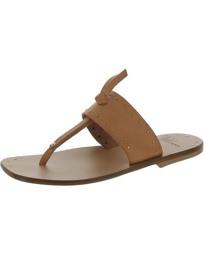Joie Baeli Leather Thong Slide Sandals - Brown