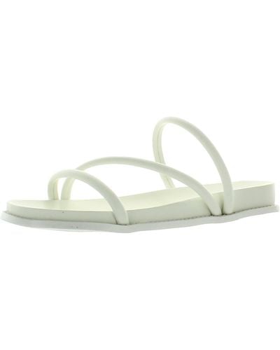 DV by Dolce Vita Cortez Faux Leather Slides Strappy Sandals - White
