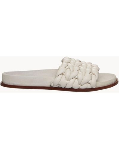 Chloé Kacey Woven Leather Slides - White
