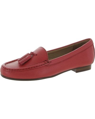 Driver Club USA Riviera Beach Leather Slip On Loafers - Red