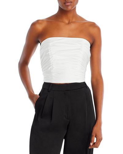 Aqua Ruched Bow Cropped - White