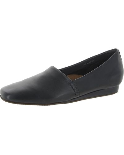 Softwalk Vale Leather Slip On Oxfords - Black