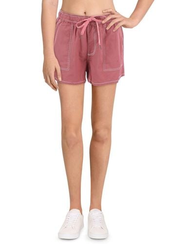 Dickies Juniors Cotton Contrast Stitch Casual Shorts - Pink