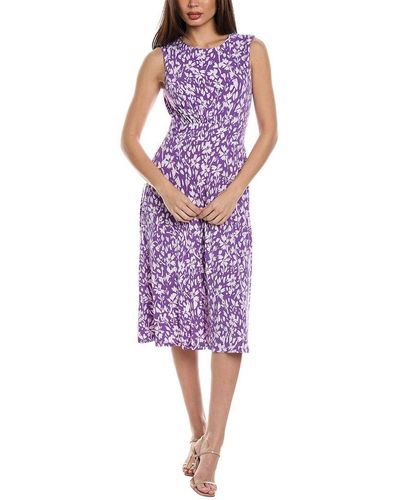 London Times Inset Waist Midi Dress - Purple