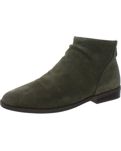 Gentle Souls Emma Zip Leather Ankle Booties - Green